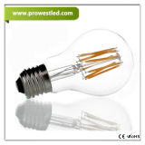 Lifespan>35, 000h E27/B22 6W A60 LED Filament Bulb with CE RoHS